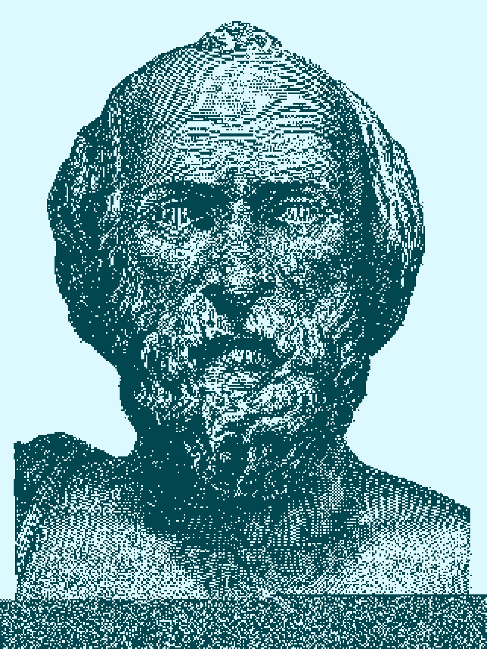 Dithered bust of Lycurgus, the Spartan lawmaker