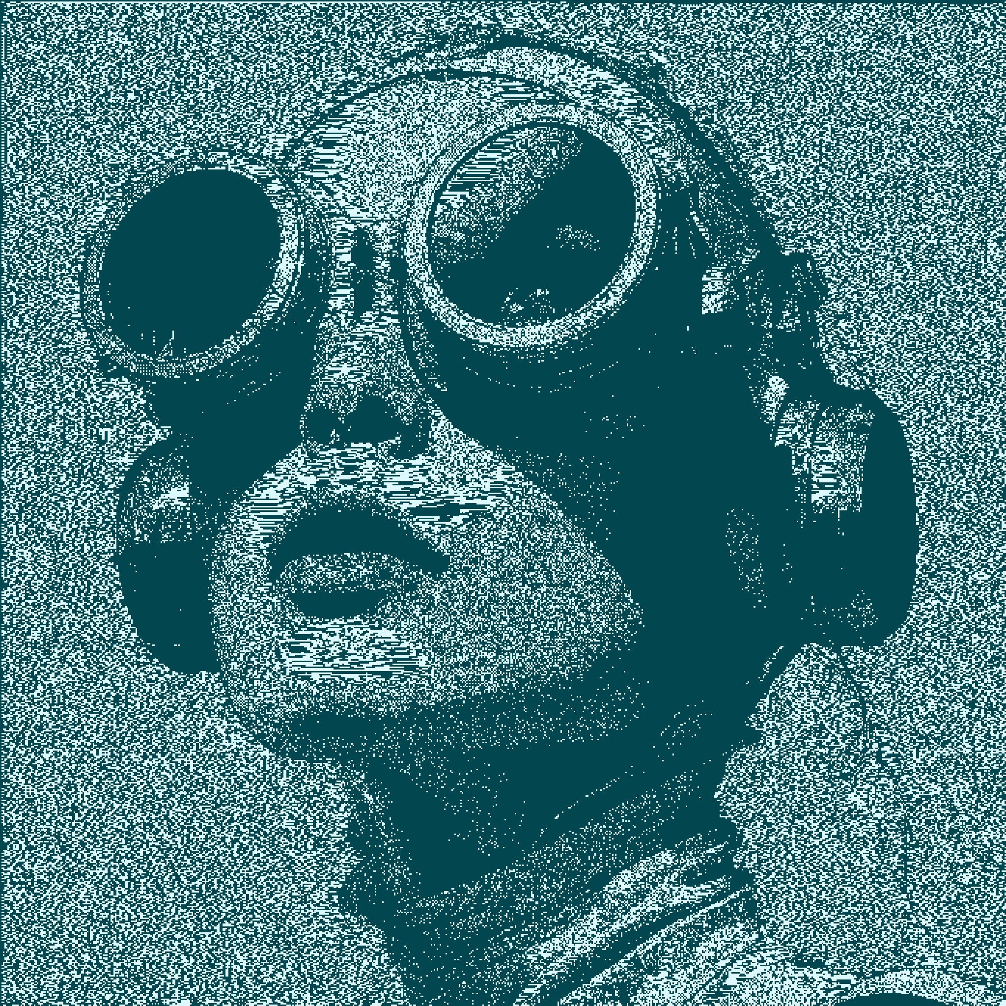 Dithered figure with goggles — Mindstate launch